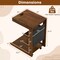 C-Shaped Rolling Table Tiltable Desktop 3 Shelves Hidden Compartment